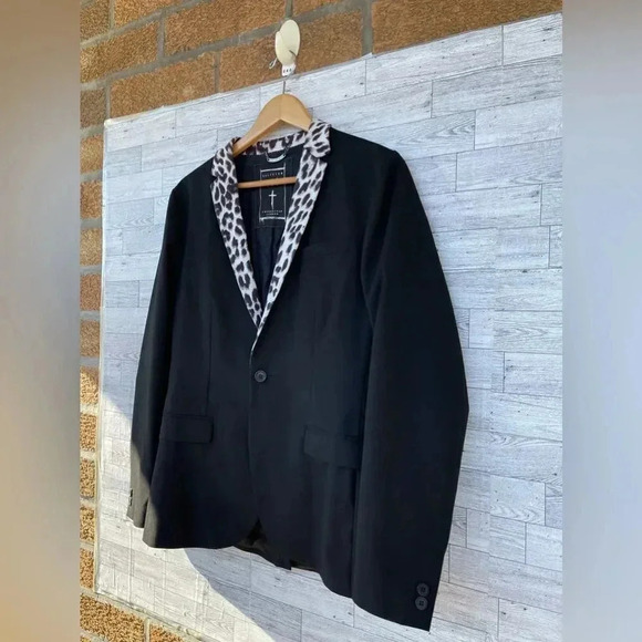 Religion Skinny Blazer With Leopard Lapel size medium - Picture 8 of 17